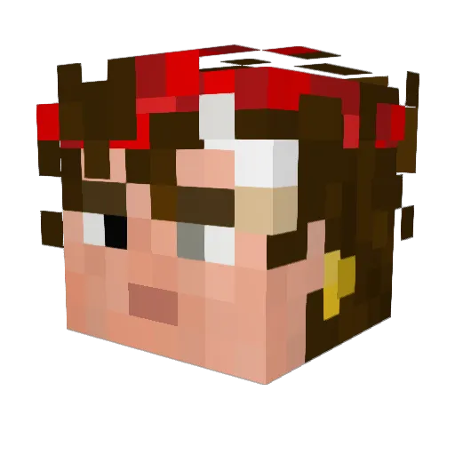Krakenini Minecraft avatar head, 3D render