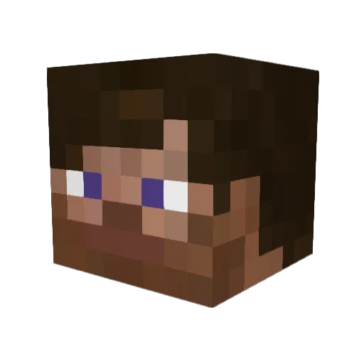 Krakszi Minecraft avatar head, 3D render