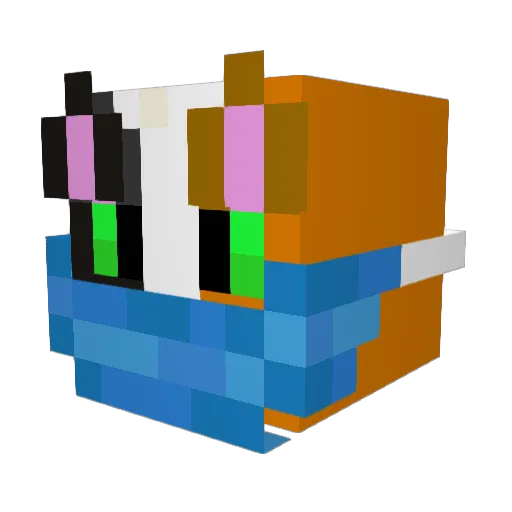 Kralexi Minecraft avatar head, 3D render