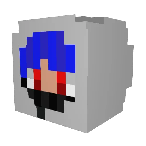 Kralisback Minecraft avatar head, 3D render