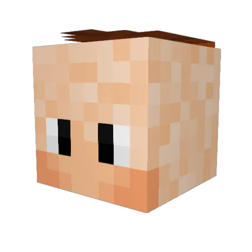 Kralzin Minecraft avatar head, 3D render