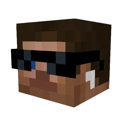 Kran1lly Minecraft avatar head, 3D render