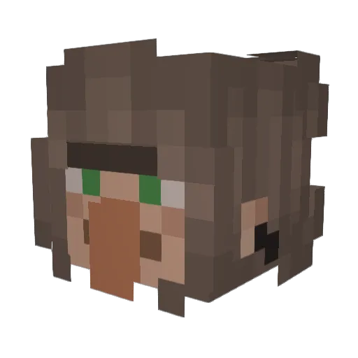 Kranchu Minecraft avatar head, 3D render