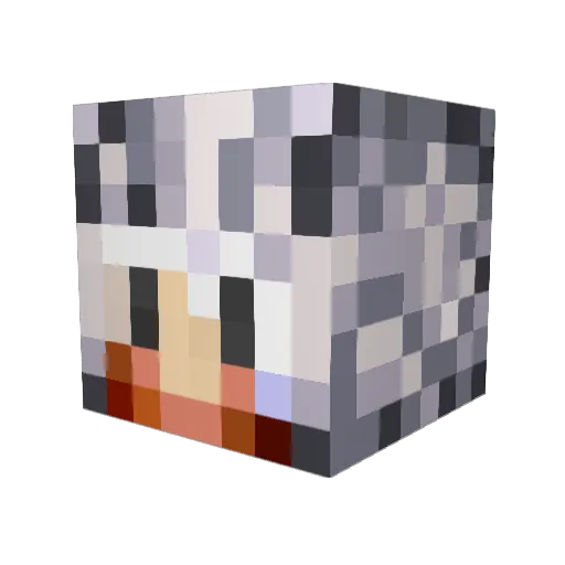 Krapulxx Minecraft avatar head, 3D render