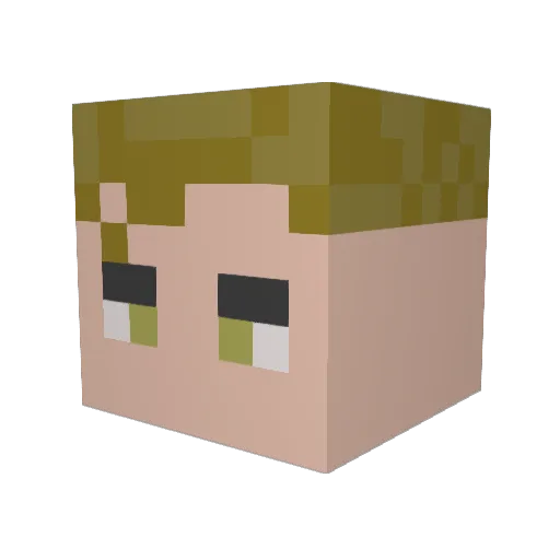 KrashFish Minecraft avatar head, 3D render