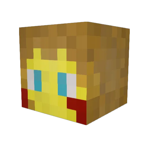 KrassePizza Minecraft avatar head, 3D render