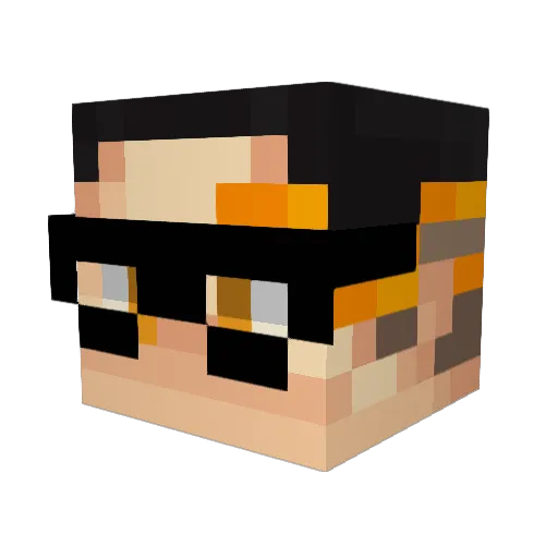 KratoS_1900 Minecraft avatar head, 3D render