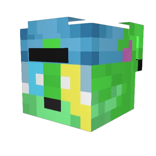 KratoxPup Minecraft avatar head, 3D render