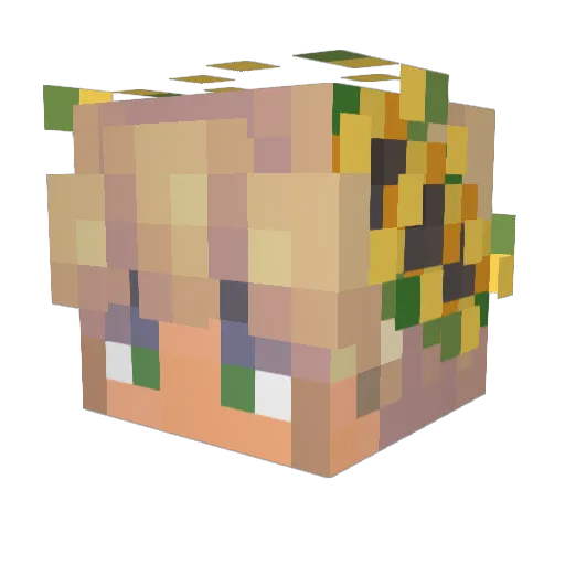 Kratto Minecraft avatar head, 3D render