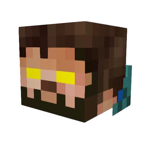 Krawarc Minecraft avatar head, 3D render
