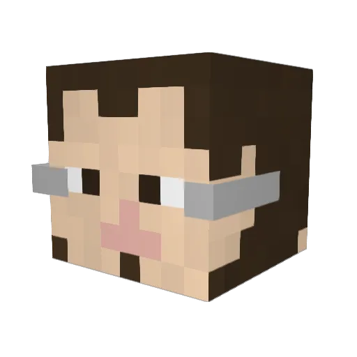 Krawf Minecraft avatar head, 3D render