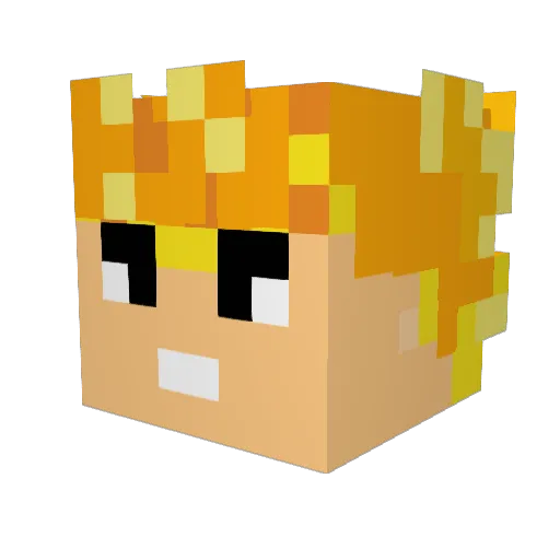 KrayZY Minecraft avatar head, 3D render