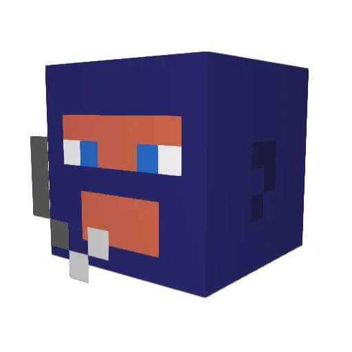 Krayzin Minecraft avatar head, 3D render