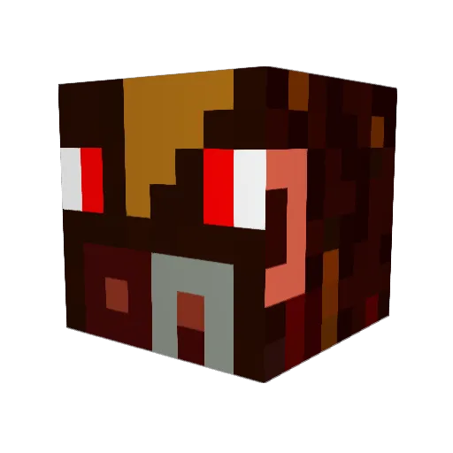 KrazieCow Minecraft avatar head, 3D render