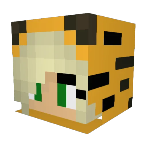 Krazorax Minecraft avatar head, 3D render