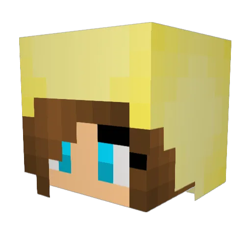 KrazyKassie Minecraft avatar head, 3D render