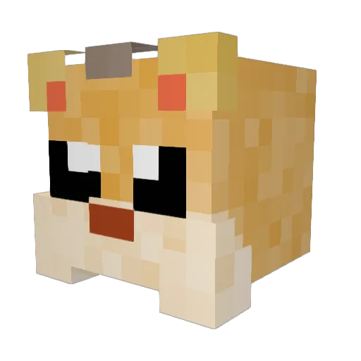 KrazyKibble Minecraft avatar head, 3D render