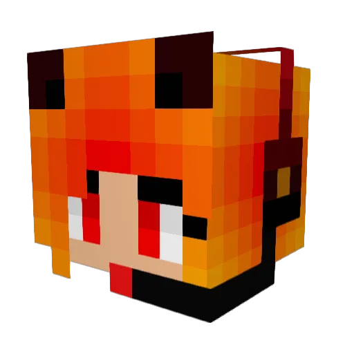 KrazyKorra Minecraft avatar head, 3D render
