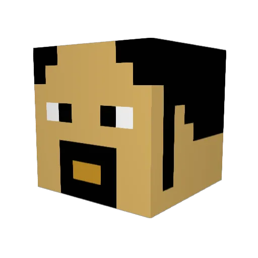 Krazyfred Minecraft avatar head, 3D render