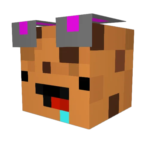 Kreakerfeet Minecraft avatar head, 3D render