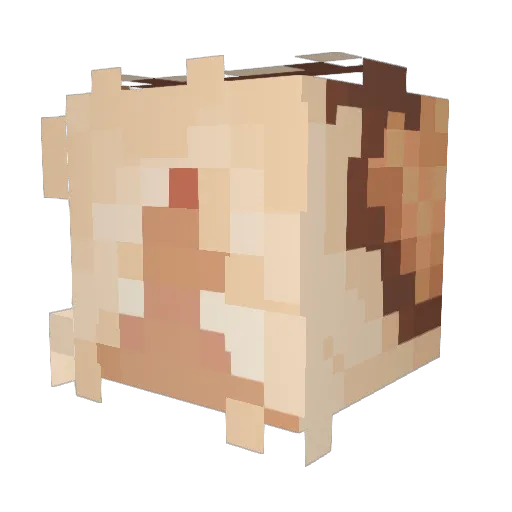 KreamPopKats Minecraft avatar head, 3D render