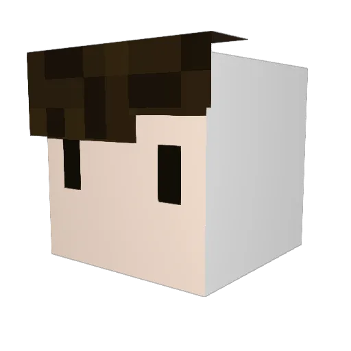 Kreenzi Minecraft avatar head, 3D render