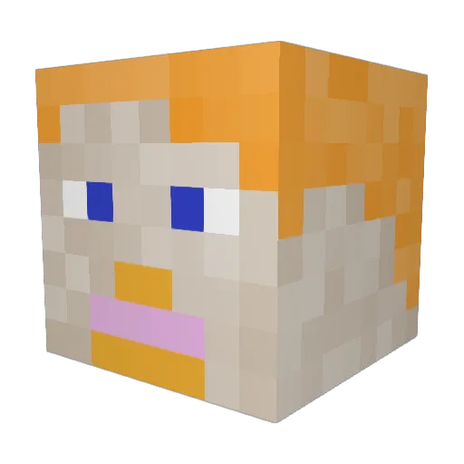 Krefaruss Minecraft avatar head, 3D render