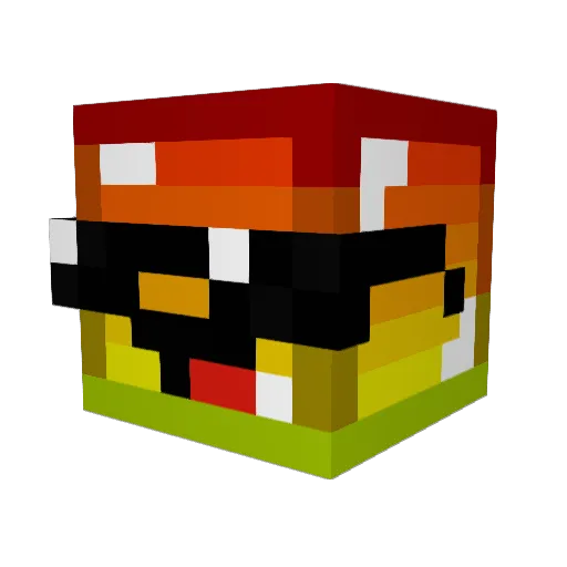 Kreigon Minecraft avatar head, 3D render