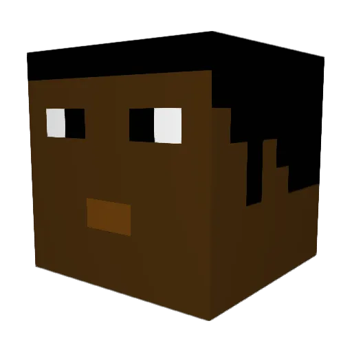 Kreiz3 Minecraft avatar head, 3D render