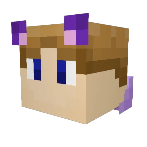 Krekia Minecraft avatar head, 3D render