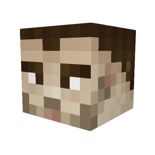 Kreshen Minecraft avatar head, 3D render