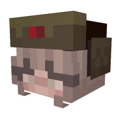 Kresqle Minecraft avatar head, 3D render