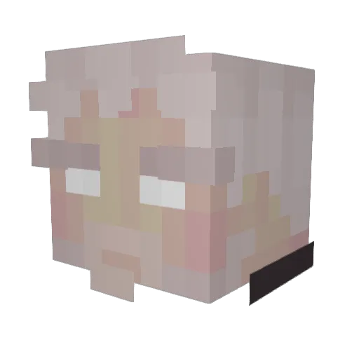 Kreteu Minecraft avatar head, 3D render