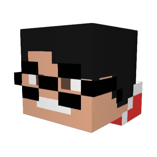 Kretinx_ Minecraft avatar head, 3D render