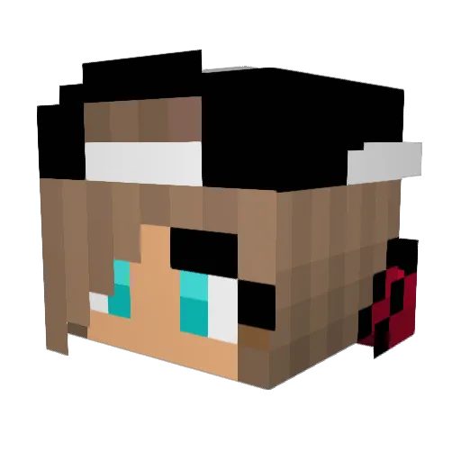 Kretowata Minecraft avatar head, 3D render