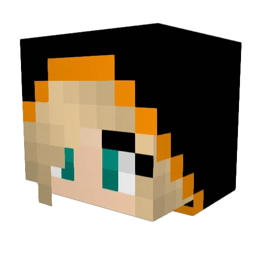 KriNeko Minecraft avatar head, 3D render
