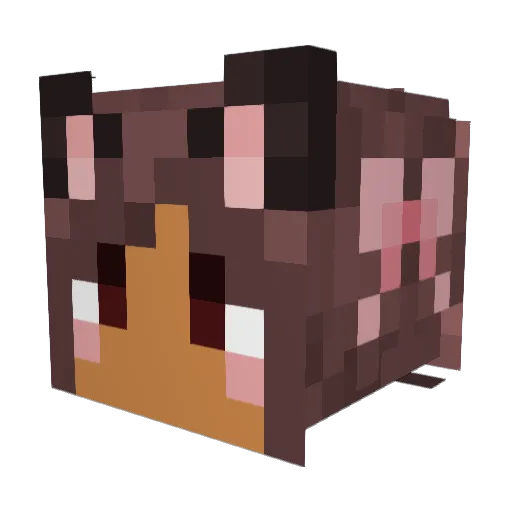 Kriea Minecraft avatar head, 3D render