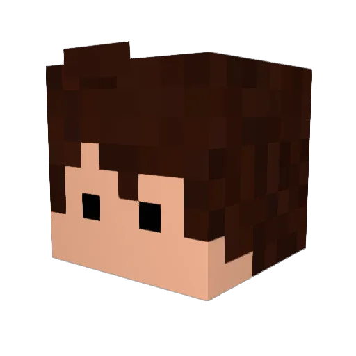 Kriedy Minecraft avatar head, 3D render