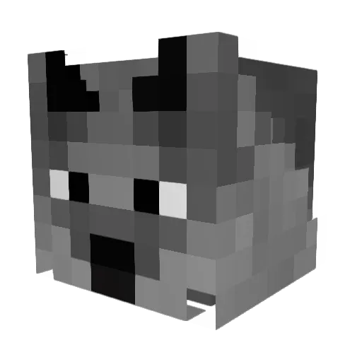 Kriegswolf Minecraft avatar head, 3D render
