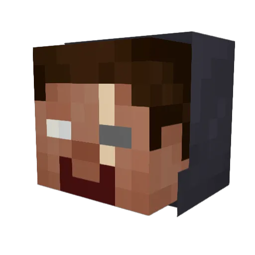 Krijoh Minecraft avatar head, 3D render
