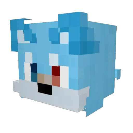 KriksWolf Minecraft avatar head, 3D render