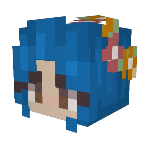 Kripsie Minecraft avatar head, 3D render