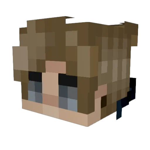 KriptoBlue Minecraft avatar head, 3D render
