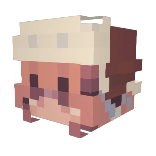 KrisCherry Minecraft avatar head, 3D render