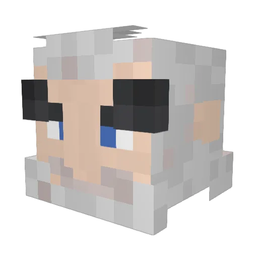KrisVTKing Minecraft avatar head, 3D render