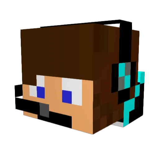 Krisa2k Minecraft avatar head, 3D render