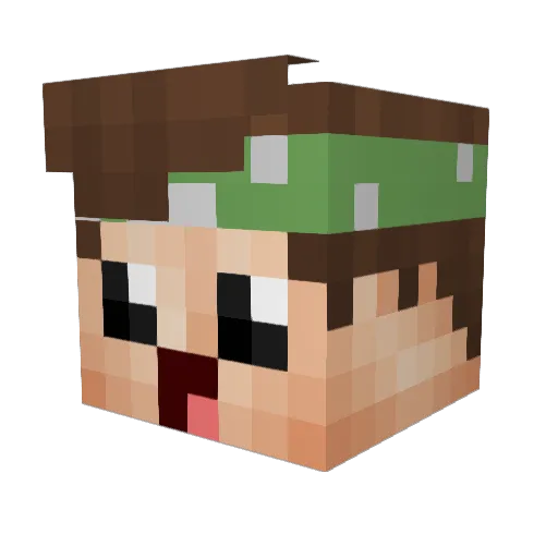 Krisamus Minecraft avatar head, 3D render