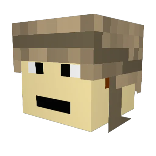 Krisbran Minecraft avatar head, 3D render