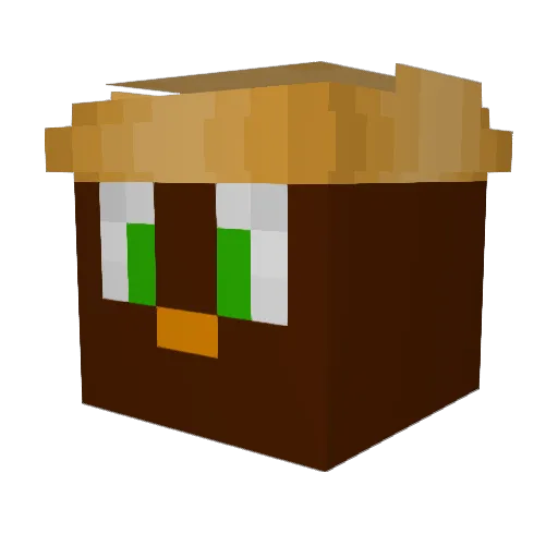 KrispyKorey Minecraft avatar head, 3D render