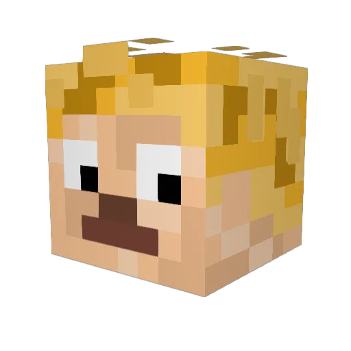 KrispyKrisp Minecraft avatar head, 3D render